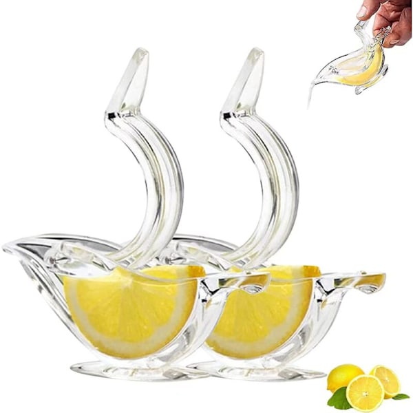 Deluxe Design Individuel Citronpresser, Manuel Citrus Juicer, Håndpresse, Klart Akryl Service, Serveringsservice (4 stk. Hvid)