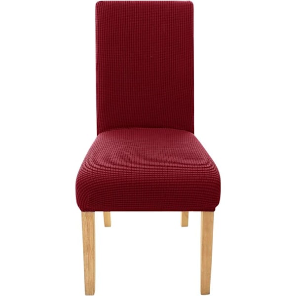 Bryllupsstol i elastisk, vaskbart, rimelig jacquardstoff, for spisestue, interiør, rød