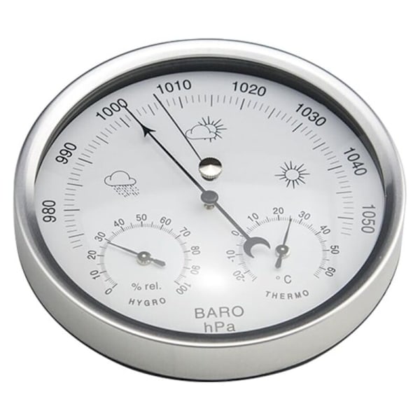 Météoo barometer med analog urskive med hygrometer termometer atmosfærisk trykkmåling Enkelhet og lett å lese