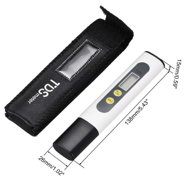 2 PPM ledningsevnemåler for akvarier med skinnetui
