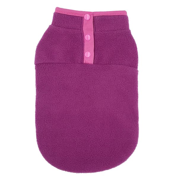 2 st husdjur hundvalp vinter varm kläder fleece tröja pullover jacka kläder（M）Purplish röd