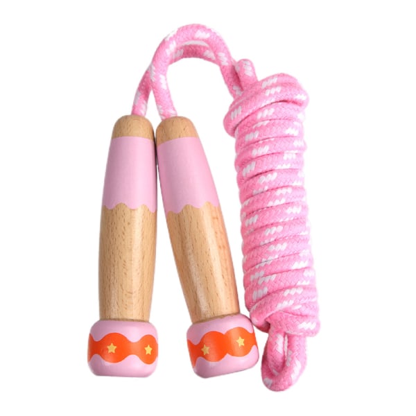 Hopprep för barn och vuxna 2-pack Justerbar Hopprep Halkskyddat Trähandtag Färgglad Bomullsrep Hopprep för Pojkar Flickor Fitness Träningsträning