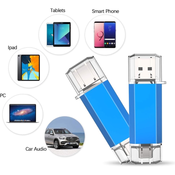 Tyyppi C 128GB USB 3.0 Clef USB 128GB 2 in 1 Clef Memory Stick OTG Flash Drive 128 Giga 3.1 U Disk Keychain High Speed ​​Waterproof Dual Compatible wi