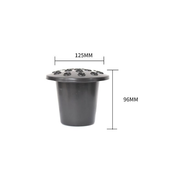 Sett med 2 urnevaser med plastlokk - Ideell urnedekorasjon for friske eller kunstige blomster - Svart lokk