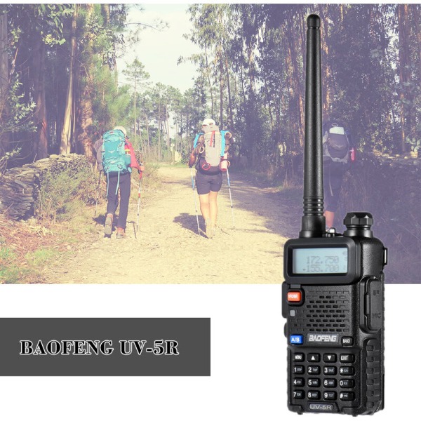 BAOFENG UV-5R Walkie Talkie, To-vejs Radio FM-sender, Dual Band DTMF-kodet VOX-alarm med nøglelygte, 1 stk. (bruges som et par)