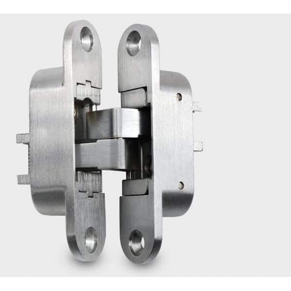 1 Usynlig Hengsel - 3D Aluminium. Rustfritt Stål.