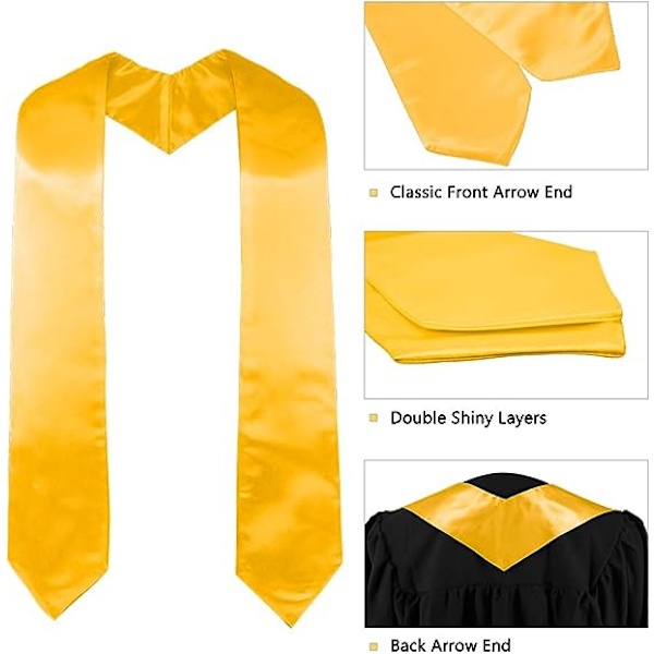 Examensstole, körstole, präststole för skola/kyrka, ceremoni, 150 cm lång, guld