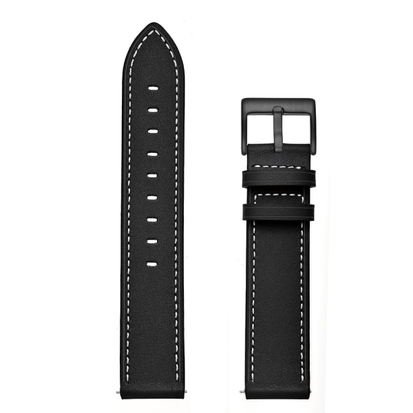 Læderrem, ægte læderrem, egnet til Samsung Watch 3/4, 22mm (sort)