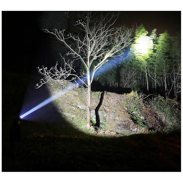 Tehokas aurinkokennoilla varustettu LED-otsalamppu, ladattava, useita tiloja, USB-kaapelilla, vahva