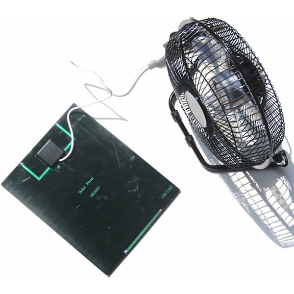 Fläkt 5,2 W 6 V driven av solpanel 20,3 cm för campingplats, husvagn, yacht, växthus, hundkoja, hönshus