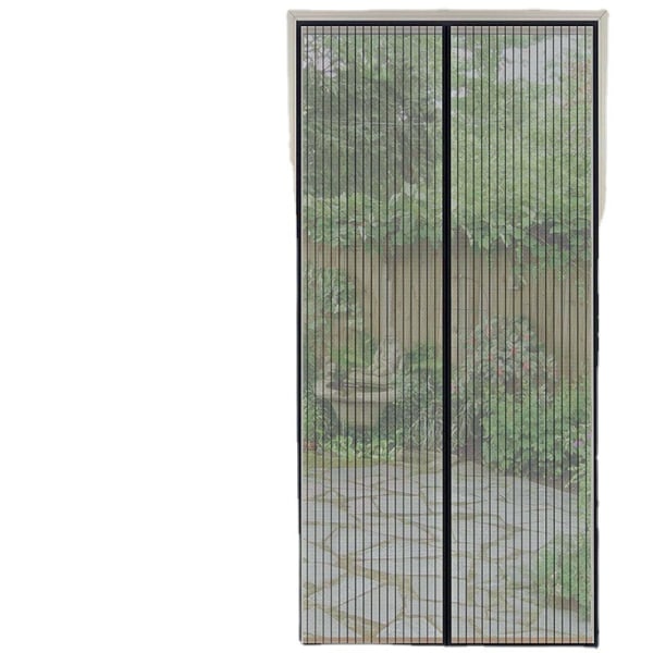 80*210cm Myggenet Magnetisk Dør Flue Gardin Automatisk Lukning til Balkon Dør Kælder Dør Terrassedør, Stærkere Magneter, Klæbende Installation N