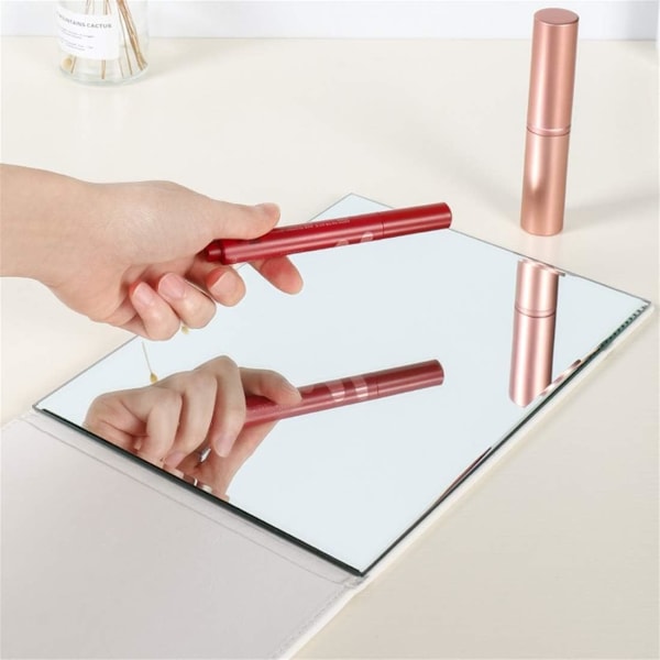 Speglar Stor Super HD Bärbar Makeup Speglar Speglar Multi Stativ Vinkel Hand Free/Bärbar/Bord Fällbar Speglar 26*18cm（Vit）
