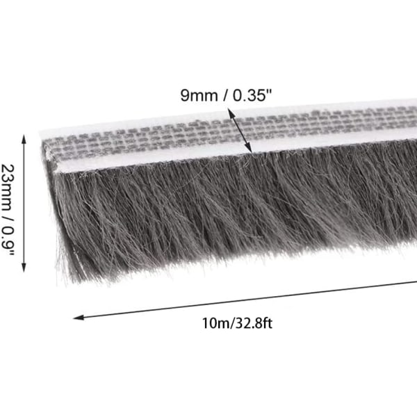 Vindueforsegling 10 m - Vindueforsegling Grå 9 mm x 9 mm x 4,9 m Dørforsegling