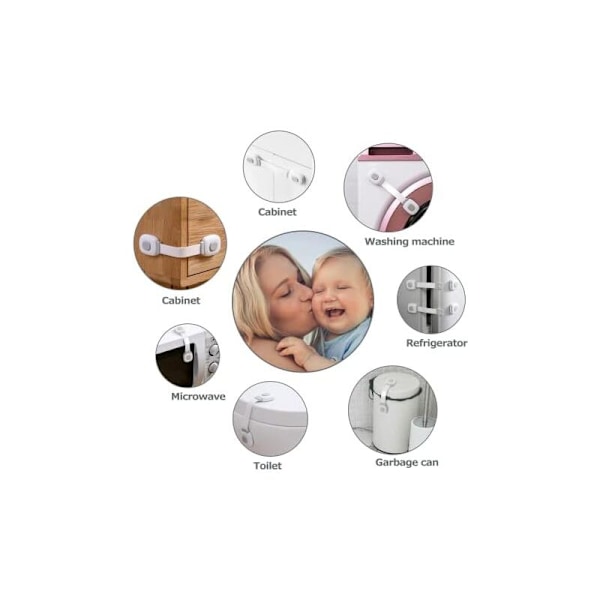 Baby SECURITY Porte Baby 6 huonetta, Laatikon kaappien lukot ja jääkaapin SECURITY CHILDARD Lapsisuoja Baby Home