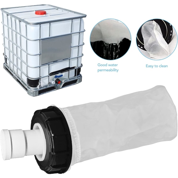 2 stk. IBC Nylon Lågfilter, IBC Filter, IBC Regnvandstank Dæksel, Tønde Filter (25cm)