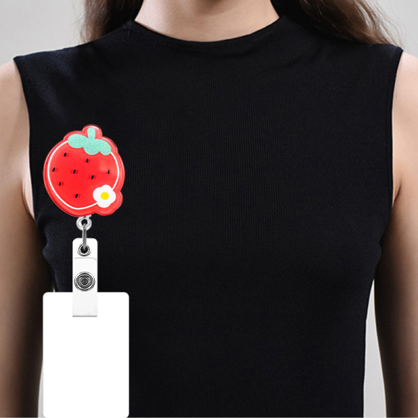 10 stk. akryl badges med rulleclips, studentergave, rullebadgeholder, badgeholder