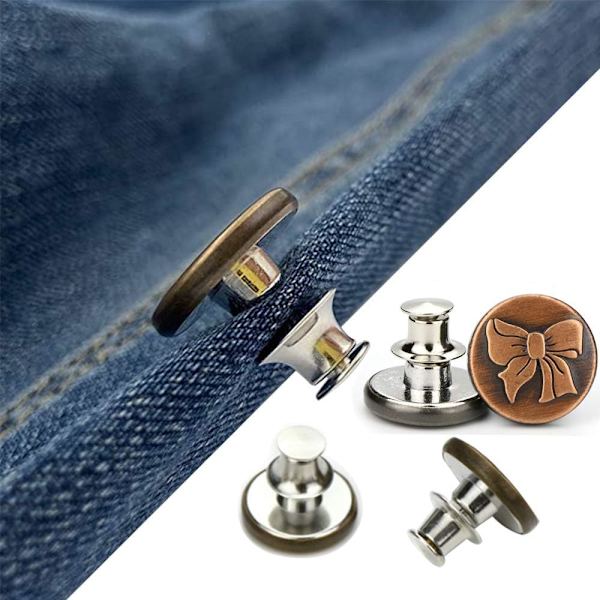12 st ersättningsjeans knapp (båge) byxor knapp ingen söm byxor omedelbar knapp mode jeans gungande hantverk DIY