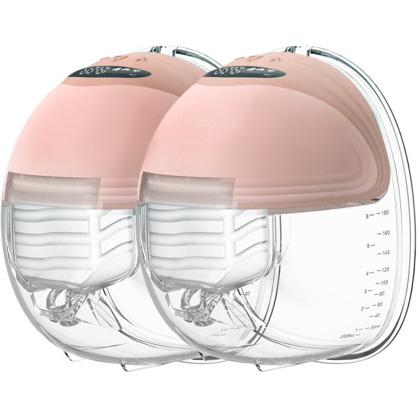 1 Elektrisk Brystpumpe, Bærbar Håndfri, Smertefri Brystpumpe med 3 Tilstande og 12 Niveauer, Pink LCD Touch Screen Brystpumpe