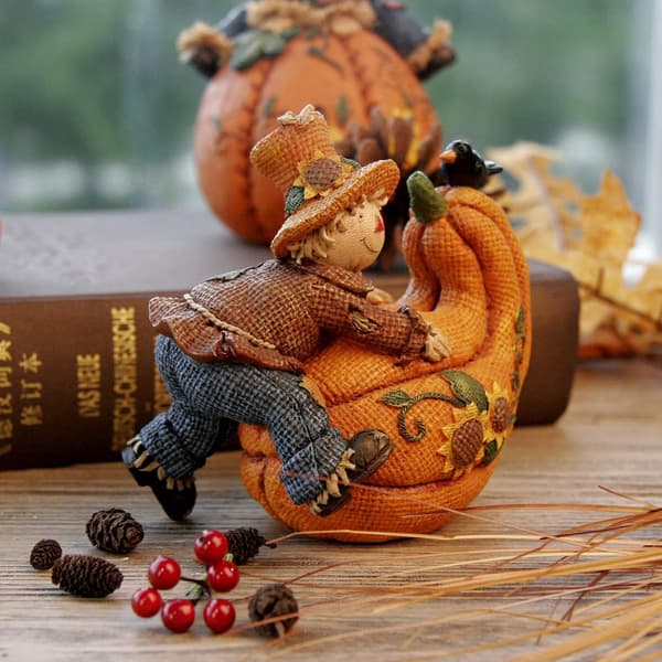 Fugleskremselborddekorasjon Figur Høstfigur Dekorasjon Smil Høst Høst Gresskar Thanksgiving Halloween Påske