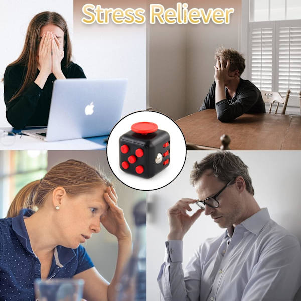 Antistress Fidget Toy Cube Anti Stress Toy Decompression Toy Cube med 6 lugnande moduler för barn och vuxna