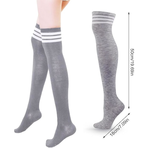 New Women's Girls Over Knee Pinstripe High Socks Women's Thigh High Socks Size 4-6