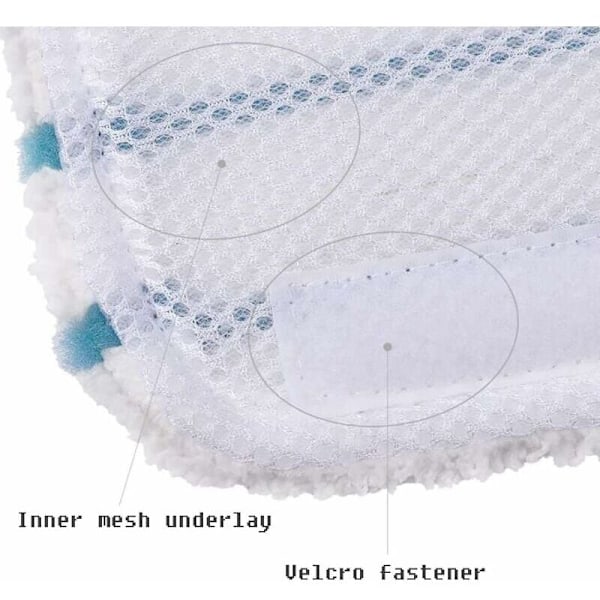 5 suorakulmaista mikrokuituista puhdistustarviketta Black Steam Mop+Decker -höyrymoppiin - korvaava FSMP20 - malleihin FSM1630, FSM1616, FSM1605, FSMH13E5, FSM1321, FSM