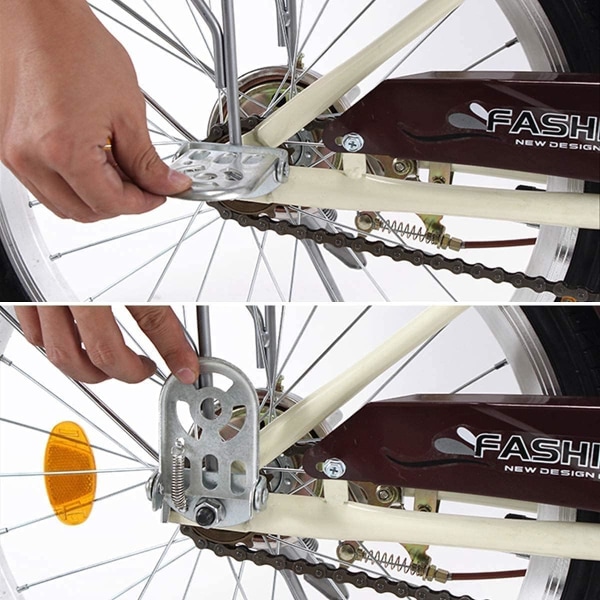 Vikbar cykel bakre pedal, 1 par metall hopfällbara barn fotpinnar, cykel