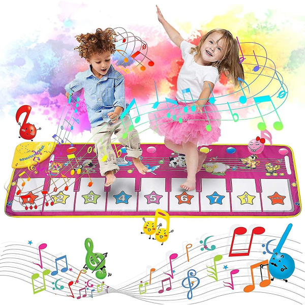 Toy Piano Mat Dans Mat Piano Keyboard Piano Mats, Musik Mats Touch Music Mat Kompatibel med Baby Toddler Pojkar och Flickor Present 100*36 Cm
