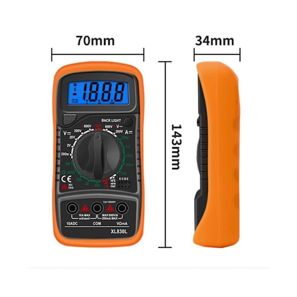 Digital multimeter - Batteritestare Resistans Spänning Ström Spänningsinstrumentering