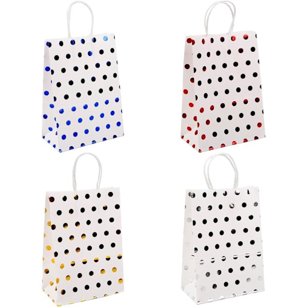 20 stk. Kraft papirpose med polerede ærter, genanvendelige gaveposer med håndtag til fødselsdagsfest, bryllup, jul, Thanksgiving
