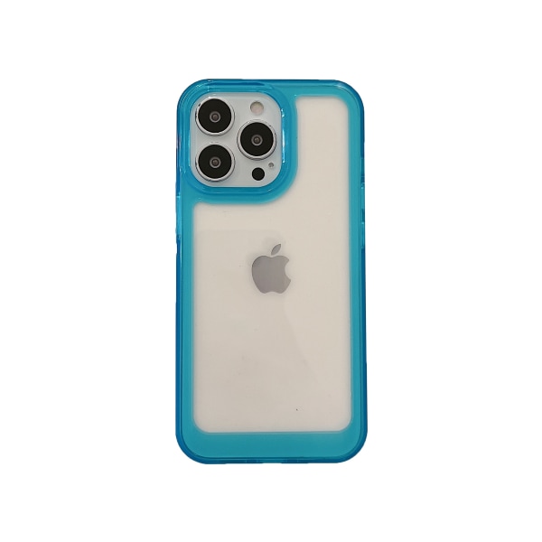 iPhone 14 Pro Max etui i blåt. Transparent Soft Shell Ultratyndt telefoncover helt nyt (blå)