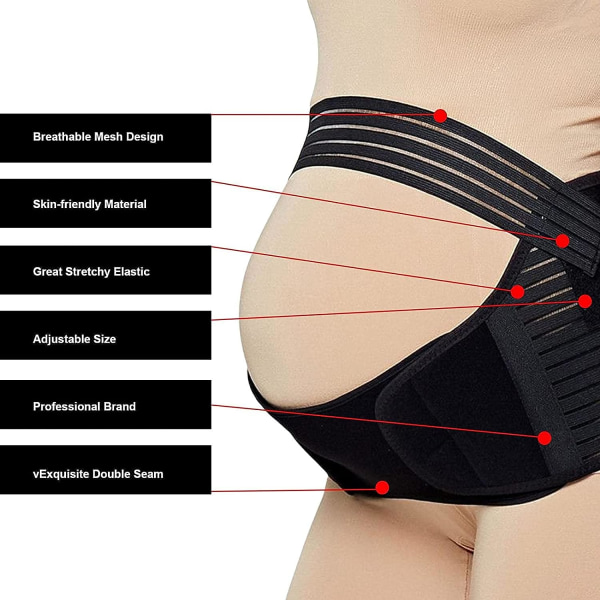 XL-Graviditetsbälte för gravida kvinnor, justerbart bälte för gravida kvinnor Mjukt &