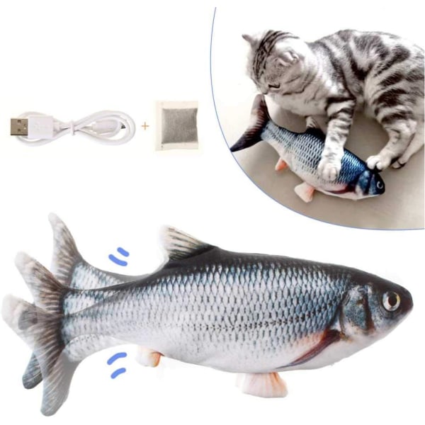 Katt leksak, fisk leksak, (USB uppladdningsbar) elektronisk fisk leksak sport simulering