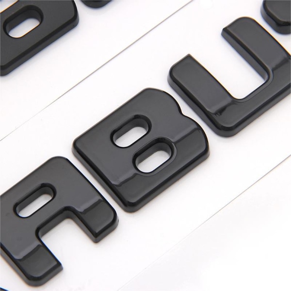 Passer for BRABUS engelsk etikett bilmerke bil hale etikett dekorativt klistremerke bak bagasjerom ordetikett modifisert engelsk klistremerke (blank svart)