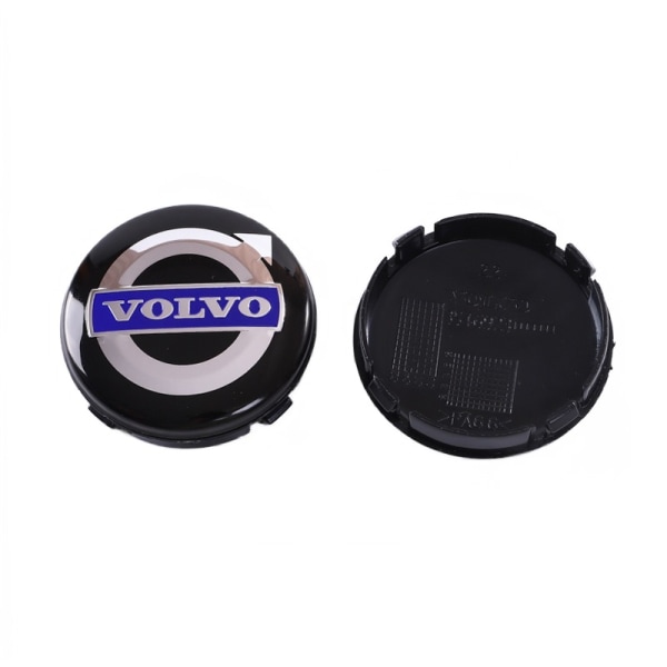 Lämplig för Volvo 64mm cap (4 stycken) Black blue
