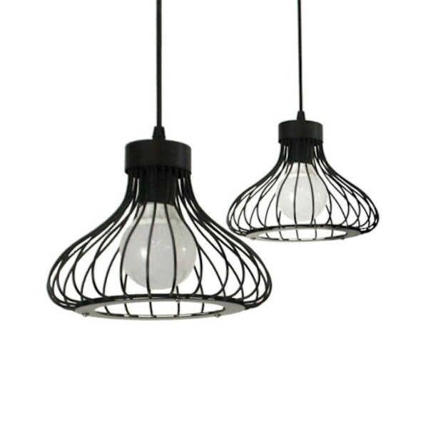 Hengende lampe, lysekroneRetro industriell stil smidd jern lysekrone enkelt hode liten kalebass lysekrone (uten pære)