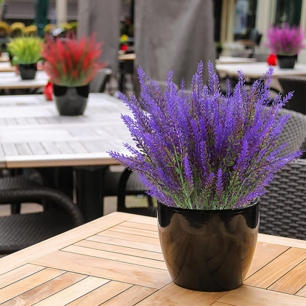 Kunstig lavendel, plastplante falsk blomsterbukett dekorasjon 1 stk