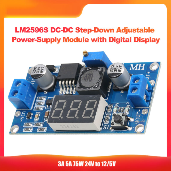 Justerbar step-down med LM2596 DC-DC digital voltmeter strømforsyningsmodul