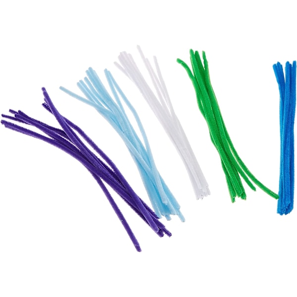 Chenille Garn Mix, Multifarvet, 30 cm 100 stk