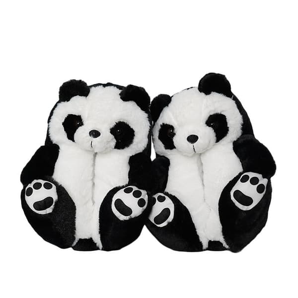 Panda björn bomullsskor, plyschdjursskor, vintervarma skor 24cm