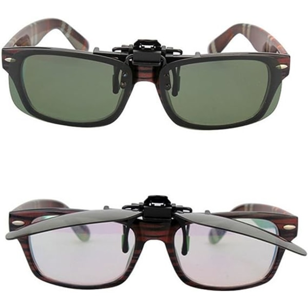 2 par polariserte Clip On-solbriller Flip Up Night Vision For Myo