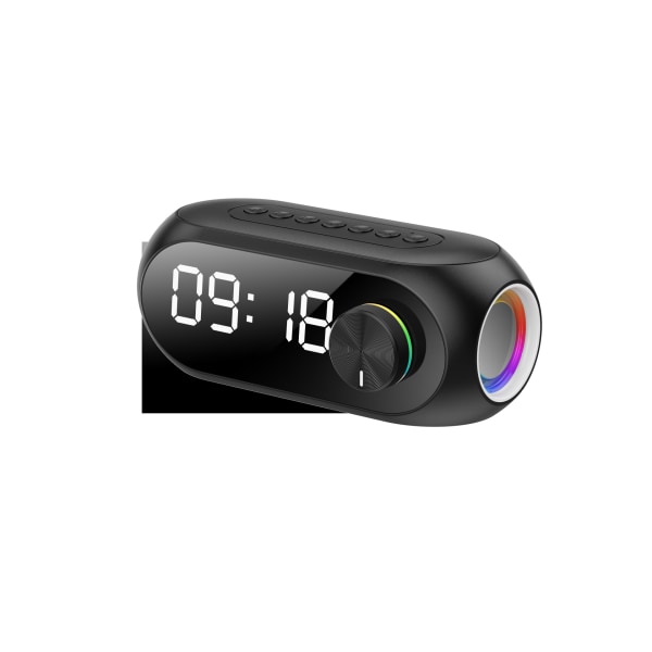 Herätyskellokaiutin unisex monitoiminen Bluetooth-kaiutin S8 langaton peilikello pieni audiosubwoofer kortti Bluetooth-kaiutin（S8 musta）