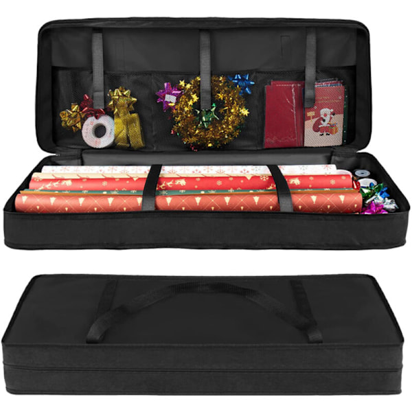 Förvaringsväska för presentpapper 82 x 13 x 34 cm, organizer av Oxford 600D julklappspappersförvaring med 3 fack, vattentät