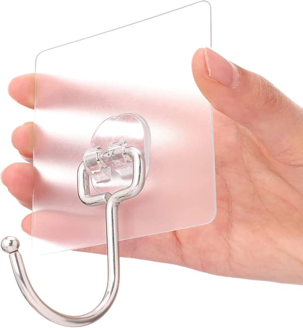10-pack All-purpose Large Adhesive Hooks, Heavy Duty Hold 37 Lb(max) Wall Hooks