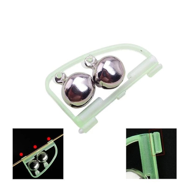 10 stk Alarmlys Dobbelklokke Fiske Stang Ring Klips