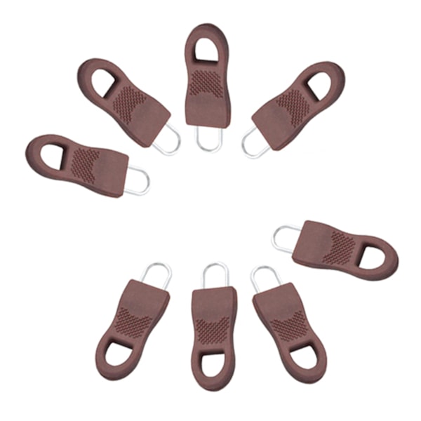 Dragkedja-dragare för löpare, 8-pack Brun