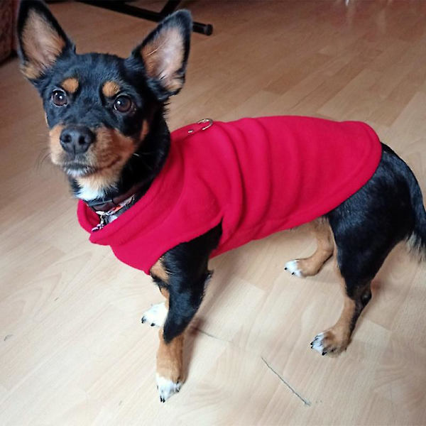 Varm Fleece Hundeklær Kjæledyr Hund Jakke Vest Med D-ring For Liten Hund Katter Klær Fransk Bulldog Kostymer Chihuahua Frakk(M)