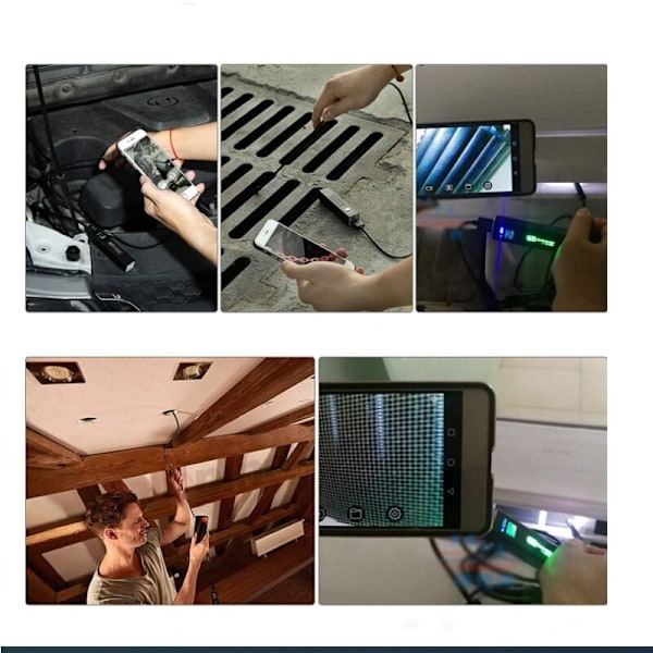 Kamera Endoskop WiFi Endoskop USB Inspektionskamera, 1200p HD Kamera Endoskop IP68 Vattentät med 8 LED-lampor för iPhone, Android, iPad, Mac