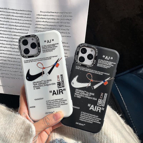 2 kpl iPhone 13 Pro Max:lle - Off-white musta Nike huurrettu puhelimen kuori