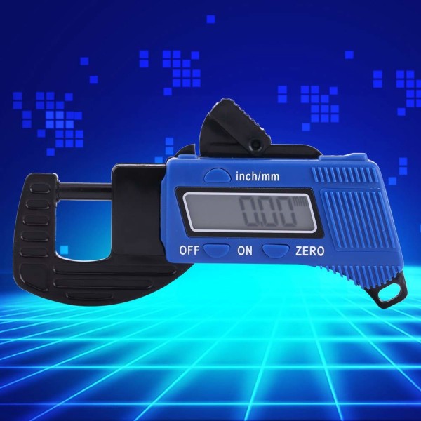 Digital tykkelsesmåler, 0-12 mm tykkelsesmåler med digitalt display, breddemåler mikrometer måleverktøy for papir, PU-lær, ark